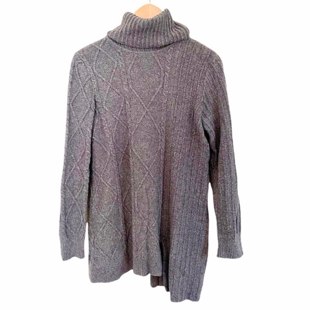 Soft Surroundings Grey Turtleneck Cotton and Angora Sweater Womens Size XS